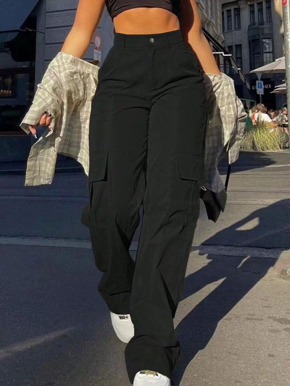 ZARA Fall Winter American Workwear High Waist Street Loose Cargo Pants